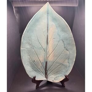Handmade Ceramic Preserved Leaf Art Plate